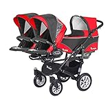 Trippy Kinderwagen für Drillinge und ältere Zwillinge 2in1 - 4