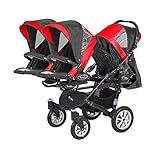 Kinderwagen für Drillinge Säugling und ältere Zwillinge 1 Gondel 3 Sportsitze Trippy Kinderwagen 2in1 - 5