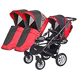 Kinderwagen für Drillinge Säugling und ältere Zwillinge 1 Gondel 3 Sportsitze Trippy Kinderwagen 2in1 - 7