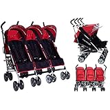 Drillingskinderwagen Kidz Kargo - Tripl Citi Elite rot