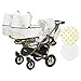 Drillingskinderwagen mit 3 Gondeln 3 Sportwagen Adapter Trippy 4in1 - 2